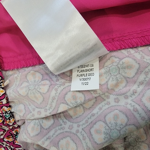 NEW Old Navy Playa Shorts Size 2X High Waist Pink Geometric Print With Pockets - Picture 13 of 15